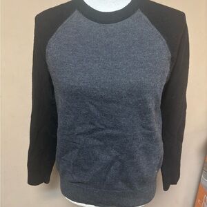 Banana Republic Charcoal and Black Crew Neck Sweater, Merino Wool Italian Yarn